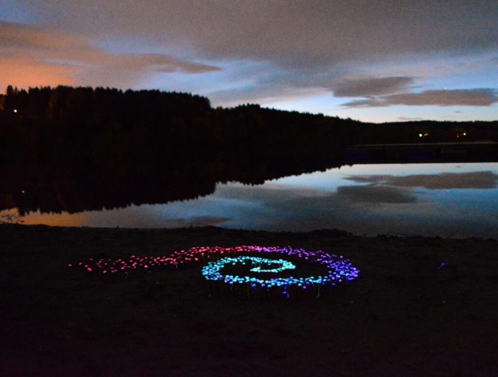 art grant kunsterstipend. glow in the dark paint landart